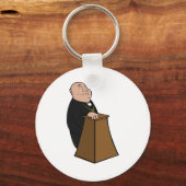Priest die op een pulpit staat sleutelhanger (Voorkant)