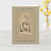 PRIEST EERSTE MASSA CHALICE HOST ORDINATION KAART (Gele Bloem)