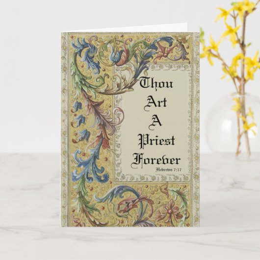 PRIEST EERSTE MASSA CHALICE HOST ORDINATION KAART (Gele Bloem)