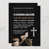 Priest en Crucifix, Eerste Heilige Communie Kaart (Voorkant / Achterkant)