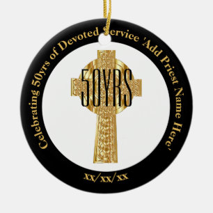 Priest Golden Jubilee 50th Ordination Jubileum Keramisch Ornament