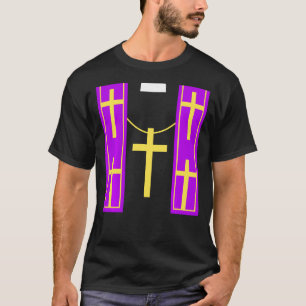 Priest Halloween Carnival Costume Outfit Church Pa T-shirt