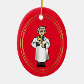 Priest Holding kruis kerstversiering Keramisch Ornament (Voorkant)