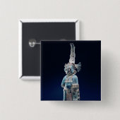 Priest in ceremoniële robes, eiland Jaina Vierkante Button 5,1 Cm (Voorkant /achterkant)