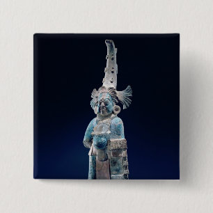 Priest in ceremoniële robes, eiland Jaina Vierkante Button 5,1 Cm