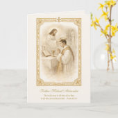 Priest Jesus Crowning Priest Anniversary  Kaart (Gele Bloem)