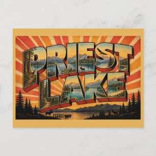 Priest Lake Idaho Alpenmeer Bos Kunst Briefkaart