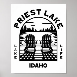 Priest Lake Idaho Buiten Activiteiten Vintage Poster