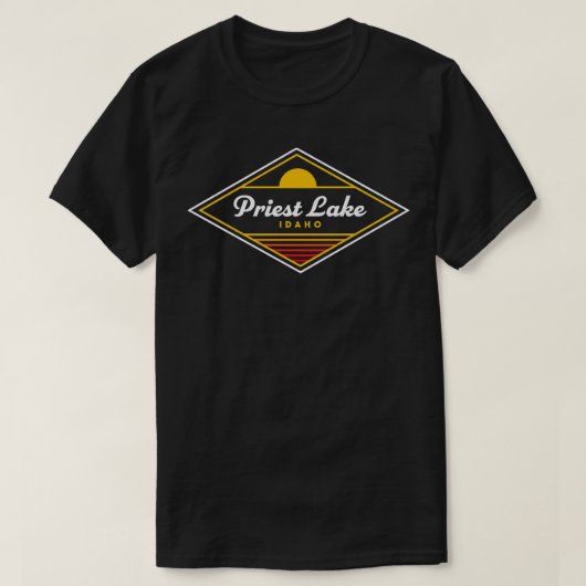 Priest Lake Idaho Priest Lake Camping Retro Sunset T-shirt (Design voorkant)