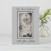 Priest met Jesus Silver Jubileum Uitnodiging (Staand voorkant)