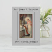 Priest met Jesus Silver Jubileum Uitnodiging (Staand voorkant)