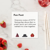 Priest Monk Rabbi Hats Fun Fact Cocktail Servet (Insitu)