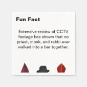 Priest Monk Rabbi Hats Fun Fact Cocktail Servet (Voorkant)