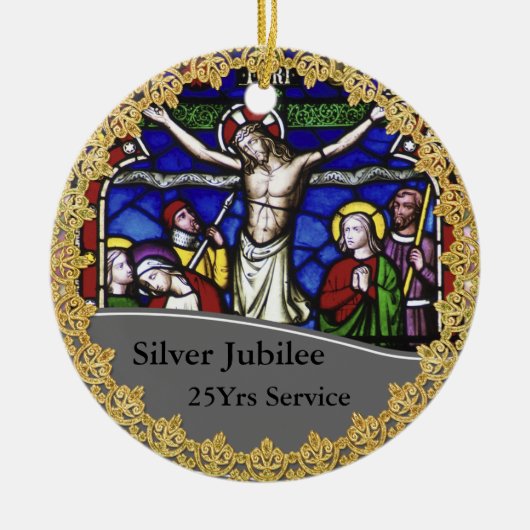 Priest Ordination 25th Jubileum Herdenking Keramisch Ornament (Voorkant)