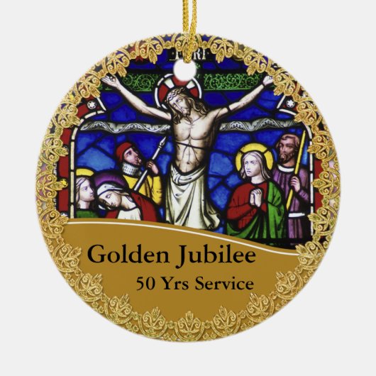 Priest Ordination 50th Jubileum Herdenking Keramisch Ornament (Voorkant)