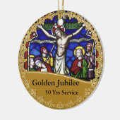 Priest Ordination 50th Jubileum Herdenking Keramisch Ornament (Links)