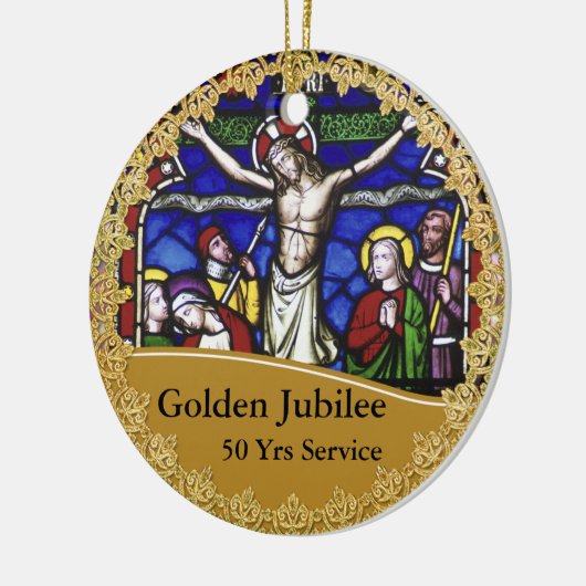 Priest Ordination 50th Jubileum Herdenking Keramisch Ornament (Links)