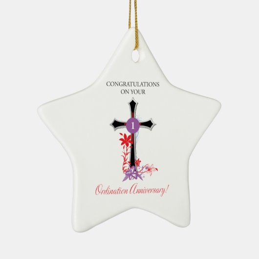 Priest Ordination Jubileum Black Cross Keramisch Ornament (Rechts)