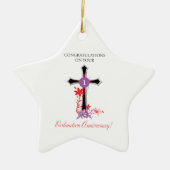 Priest Ordination Jubileum Black Cross Keramisch Ornament (Voorkant)