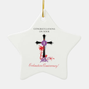 Priest Ordination Jubileum Black Cross Keramisch Ornament