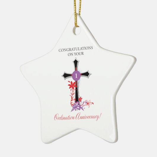 Priest Ordination Jubileum Black Cross Keramisch Ornament (Links)