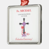 Priest Ordination Jubileum Black Cross Metalen Ornament (Links)