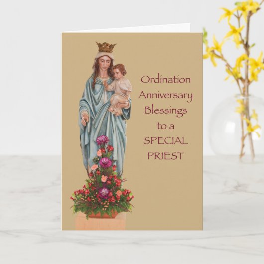 Priest Ordination Jubileum Blessings Mary Kaart (Gele Bloem)