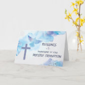 Priest Ordination Jubileum Blessings Paars Kaart (Gele Bloem)