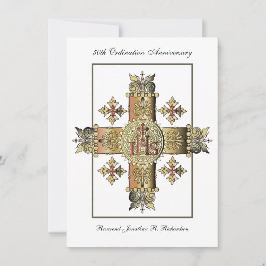 Priest Ordination Jubileum Golden Jubilee 50th Kaart (Voorkant)