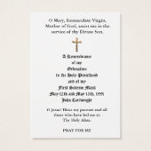 PRIEST ORDINATION JUBILEUM HOLY KAARTEN VISITEKAARTJE (Achterkant)