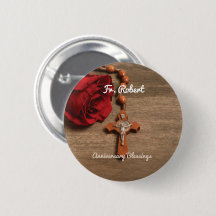 Priest Ordination Jubileum Red Rose en Rosary