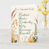 Priest Religious Vaderdag Acrostic Words Kaart (Gele Bloem)