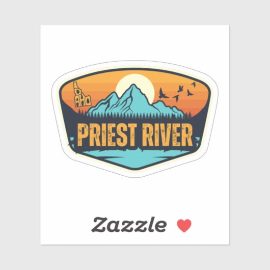 Priest River, Idaho Sticker (Vel)