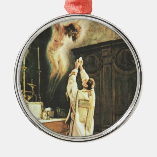 PRIEST TRADITIONAL CATHOLIC MASS CHALICE HOST METALEN ORNAMENT (Voorkant)