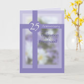 Priester 25e Jubileum Gefeliciteerd, Paarse Kaart (Gele Bloem)