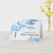 Priester 30e Ordinatie Jubileum Zegeningen Blauw Kaart (Gele Bloem)