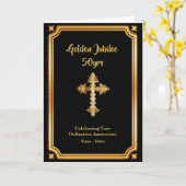 Priester 50e gouden jubileum wijding verjaardag kaart (Gele Bloem)