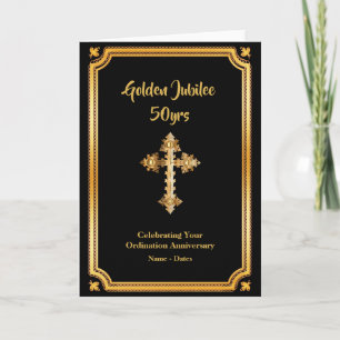 Priester 50e gouden jubileum wijding verjaardag kaart