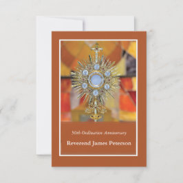 Priester 50e Ordinatie Jubileum Monstrance Host Bedankkaart