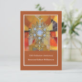 Priester 50e Ordinatie Jubileum Monstrance Host Bedankkaart (Staand voorkant)