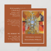 Priester 50e Ordinatie Jubileum Monstrance Host Bedankkaart (Voorkant / Achterkant)