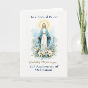Priester 60e priesterwijding Marian zegening Kaart