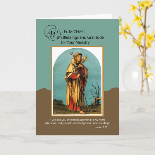 Priester aangepaste naam Dank u voor bediening She Kaart (Gele Bloem)