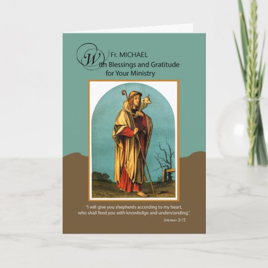 Priester Aangepaste naam Dank voor het pastoraat H Kaart (Voorkant)