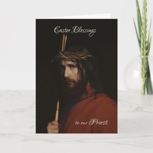 Priester - Afbeelding in Olie van Jesus, de Kaart (Voorkant)