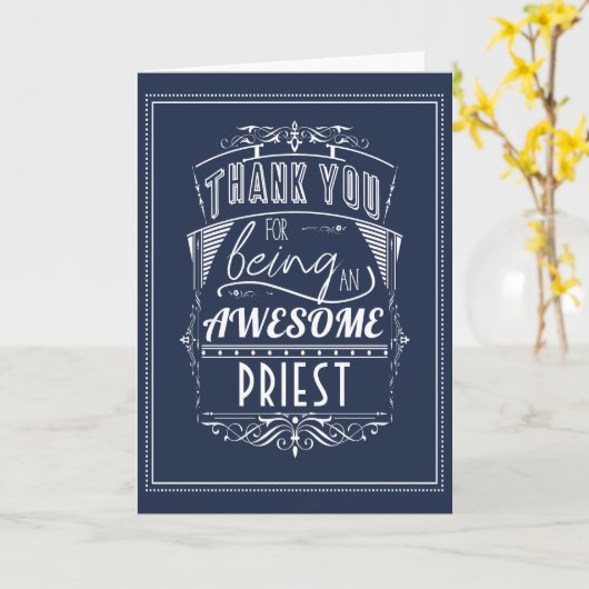 Priester dank u waardering kaart (Gele Bloem)