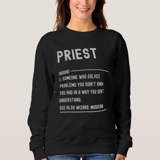 Priester Definitie T-shirts Grappige Functietitel (Voorkant)