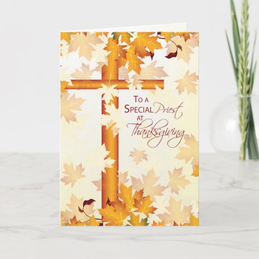 Priester gelukkig Thanksgiving, katholiek Feestdagen Kaart (Voorkant)
