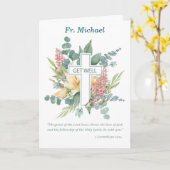 Priester Get Well Religious Cross met Wildbloemen Kaart (Gele Bloem)