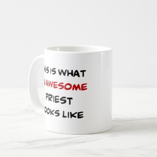 priester, geweldige koffiemok (Voorkant links)